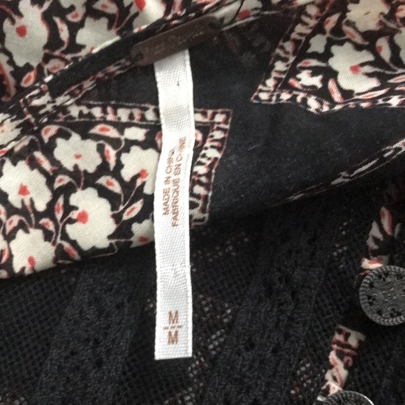 FREE PEOPLE Black Multi Bohemian Style Dress Size Medium - Picture 6 of 7